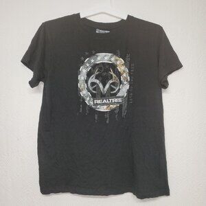 124. RealTree Short Sleeve T-Shirt Black Sz L